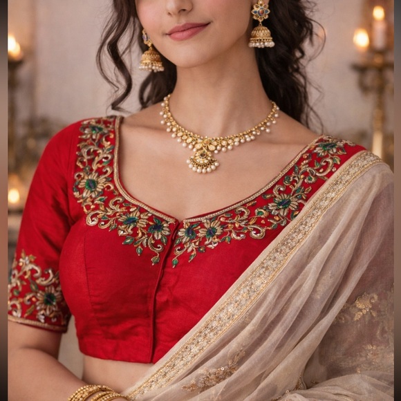 Designers Originals Other - New designer heavy embroidered Indian Pakistani padded blouse for Sari & lehenga